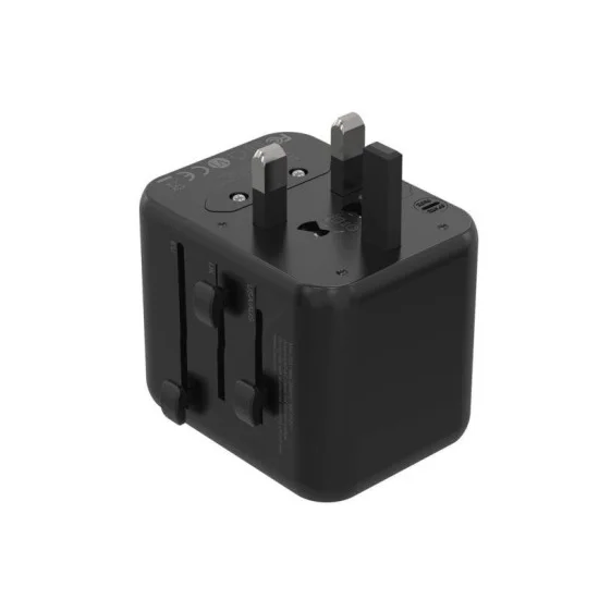 Porodo Dual Usb-A Universal Travel Adapter 2.4A - Black